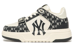 MLB Chunky Liner Basic New York Yankees non-slip wear-resistant mid-top sneakers for men and women the same beige black