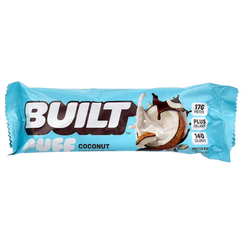 Built, Puff, протеиновые батончики, кокос, 12 батончиков по 40 г (1,41 унции)