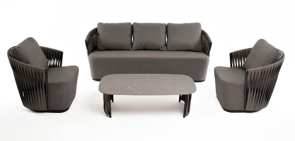 "Флоренция" лаунж-зона из искусственного ротанга, цвет графит