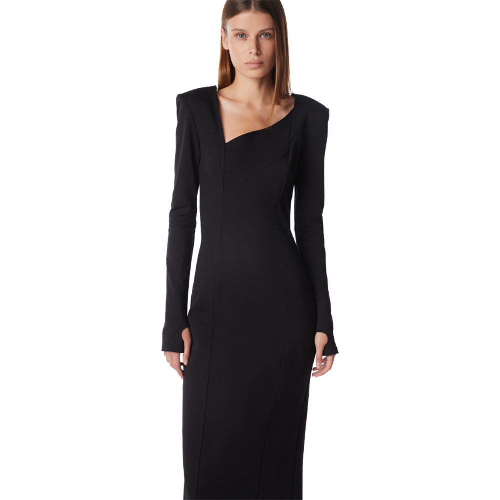 Платье с вырезом из джерси