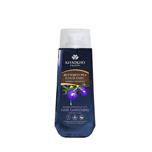 Бессульфатный шампунь для укрепления волос Синий чай и Эклипта Butterfly Pea And False Daisy Herbal Shampoo Khaokho Talaypu