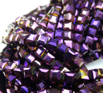 БВЛ005НН3 Хрустальные бусины квадратные, фиолетовый металлик, размер 3 мм, кол-во: 63-65 шт.