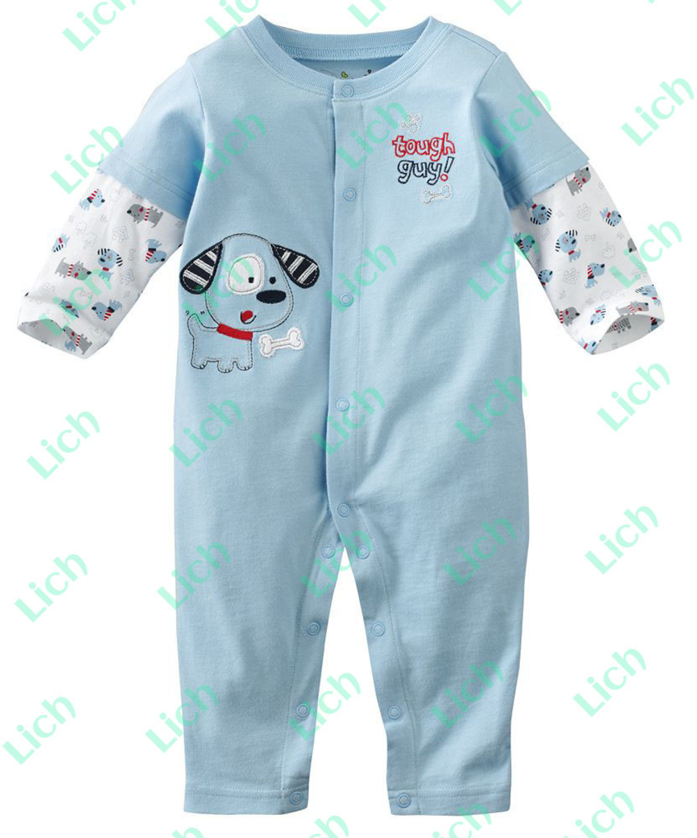 Комбинезон однотонный с различными изображениями зверей