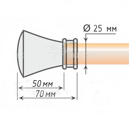 Наконечники для кованых карнизов d25 мм Луксор, цвет антик
