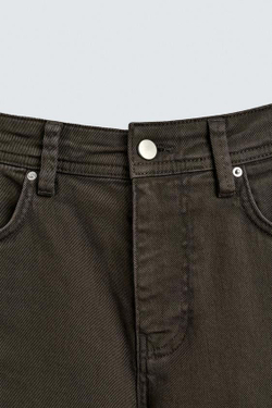 ZARA БРЮКИ STRAIGHT FIT, КОРИЧНЕВЫЙ