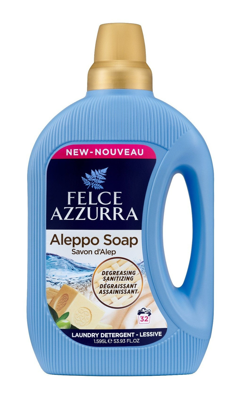 FELCE AZZURRA Жидкое моющее средство для стирки белья Алеппское мыло Det Lavat Aleppo 1,595 л