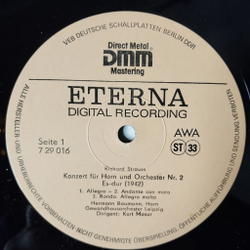 Винтажная виниловая пластинка LP R. Strauss Р. Штраус Carl Maria von Weber, Hornkonzerte Валторновые концерты (ГДР 1986)