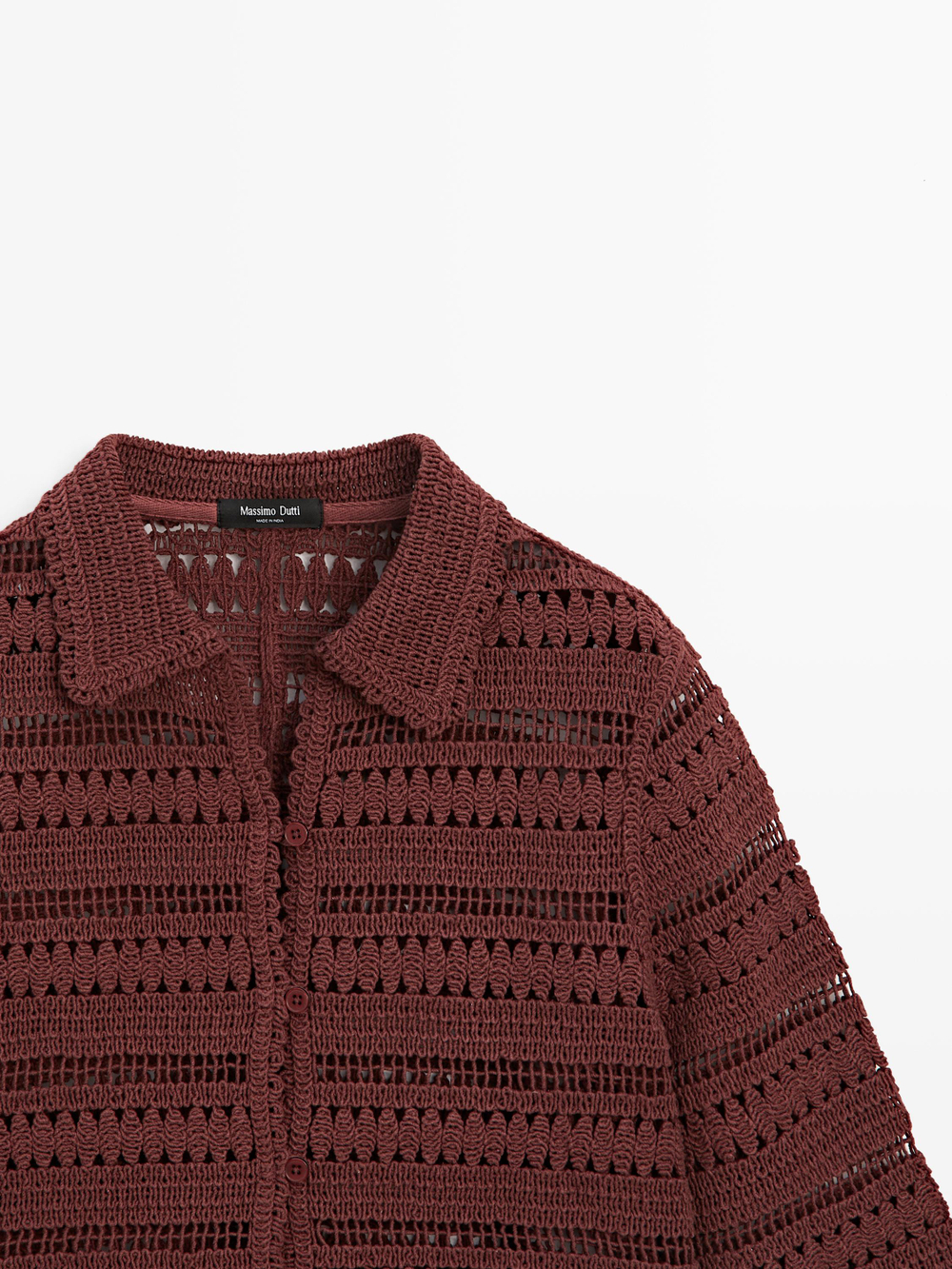 Massimo Dutti Короткая куртка из хлопка кроше, черепичный