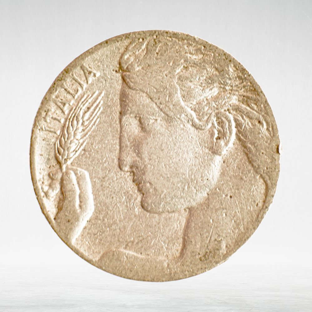Italy 20 Centesimi 1909 R "Liberty in Flight - Ear of Wheat", VF