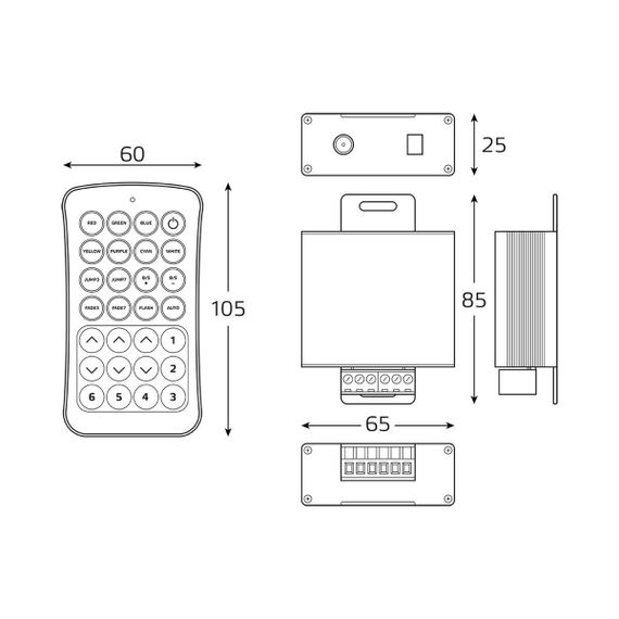 Контроллер RGB для светодиодной ленты Gauss Basic LED 12V 240W BT621