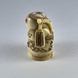 Статуэтка нэцкэ Фукурокудзю с волшебным посохом