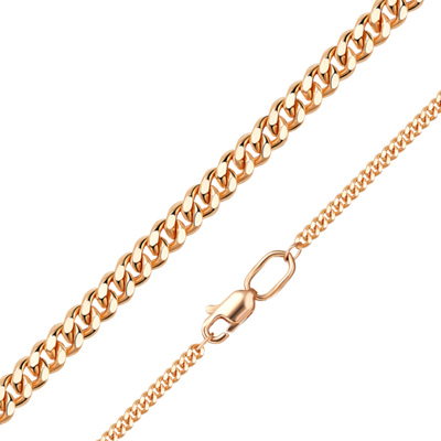 Цепь из красного золота с алмазной гранью (плетение «Панцирное»)