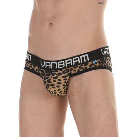 Мужские трусы слипы с леопардовыми принтом Van Baam VB49755