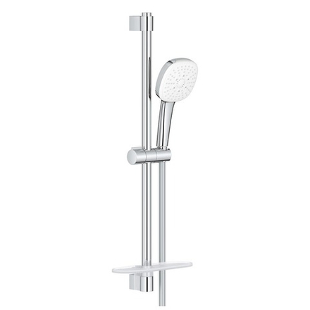 Душевой гарнитур GROHE Tempesta 110 Cube лейка 3 режима, штанга 600 мм, 13,5 л/мин, с полочкой (27929003)