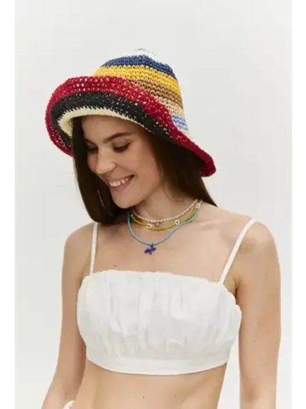 Шляпа соломенная женская с полями летняя пляжная