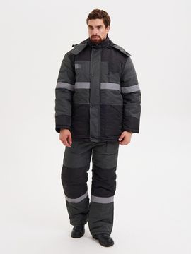 Костюм зимний "Нордмен"полукомбинезон (серый/черный)