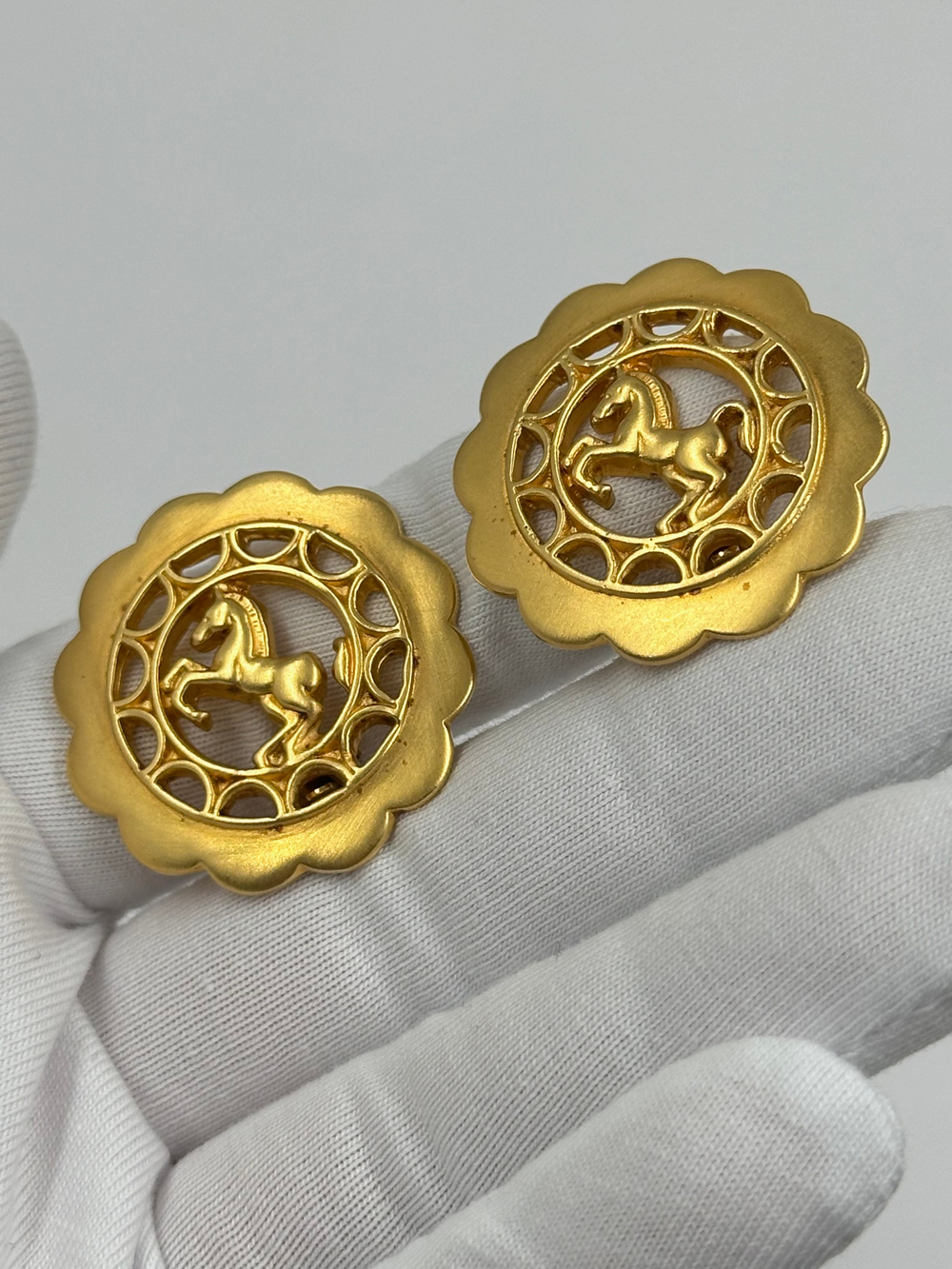 Клипсы с лошадьми Hermes