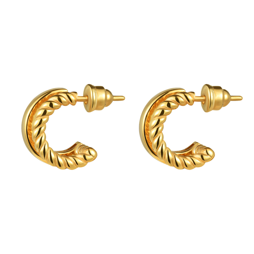Серьги Двойной Секрет – Золото