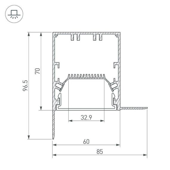 Профиль Arlight SL-LINIA55-FANTOM-EDGE-2000 ANOD 027162