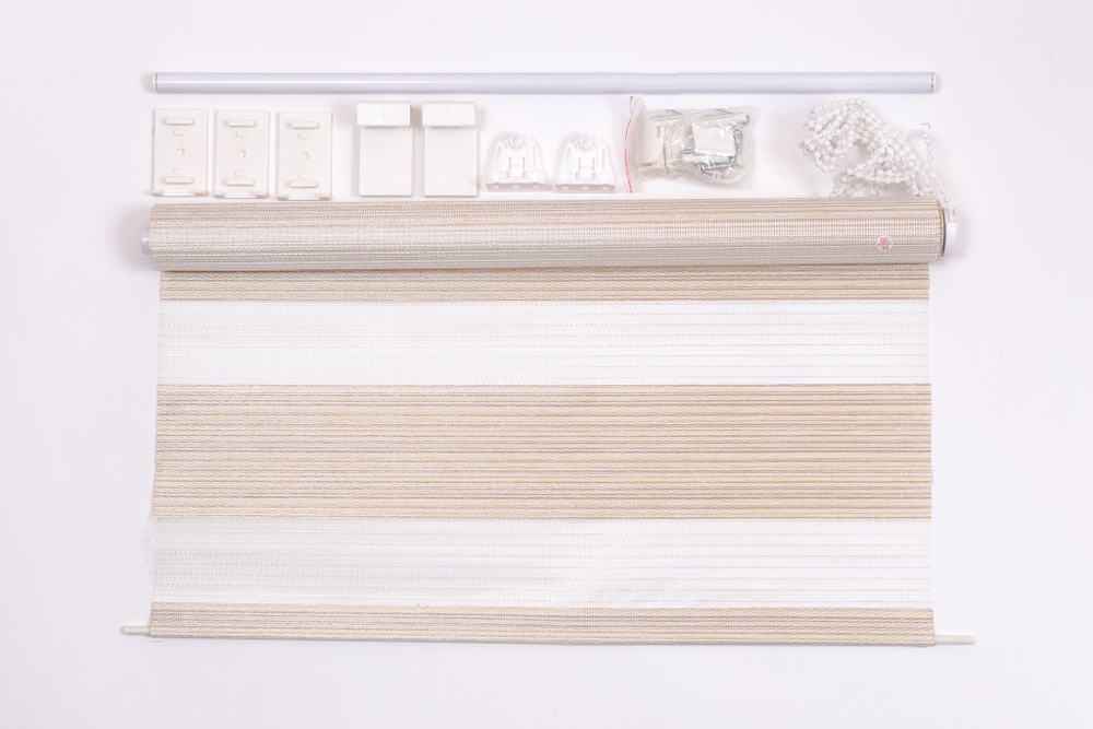 Рулонная штора зебра, светло-желтый