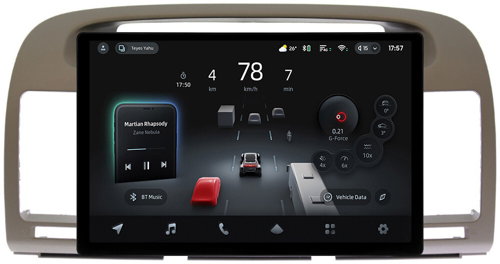 Магнитола Toyota Camry 30 2001-2006 (рамка оливковая) - Teyes CC4-PRO монитор 13" 2K QLED на Android 13, Snapdragon 778G, 8+128, AI, CarPlay, DSP, 4G SIM-слот