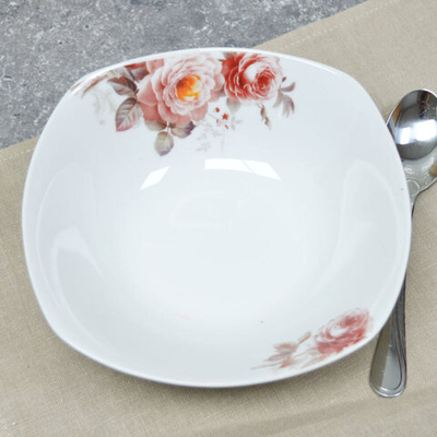 Салатник 18см 550мл Чайные розы квадратный (76060)