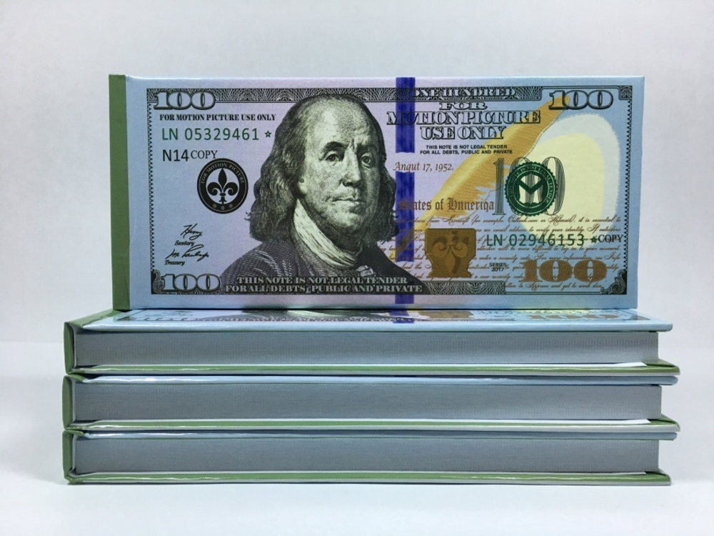 Отрывной блокнот-визитка 100$