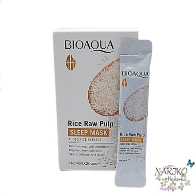 Маска для лица ночная обновляющая BIOAQUA RICE RAW PULP Sleep Mask с экстрактом риса, 20 саше по 4 мл.