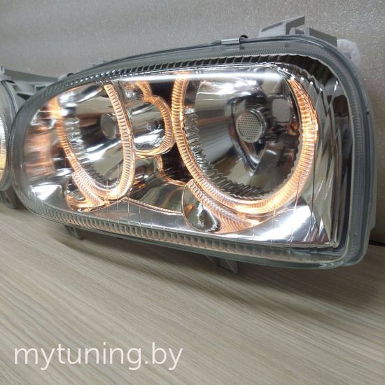Передние фары angel eyes chrome для Volkswagen Golf 3