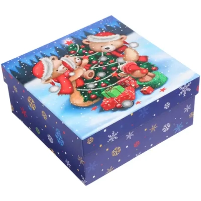 Коробка подарочная «Украшаем елку» 20*20*9.5 см