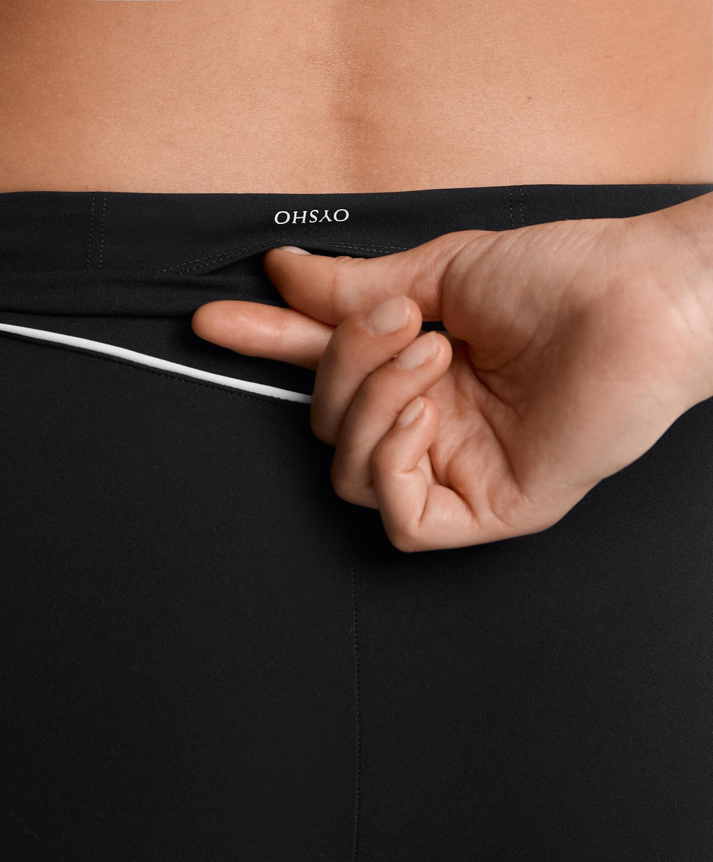 OYSHO Легинсы Comfortlux с высокой талией и окантовкой длиной 65 см до щиколотки, черный