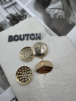 Комплект золотистых заготовок для серег с шипами и основой 2 шт