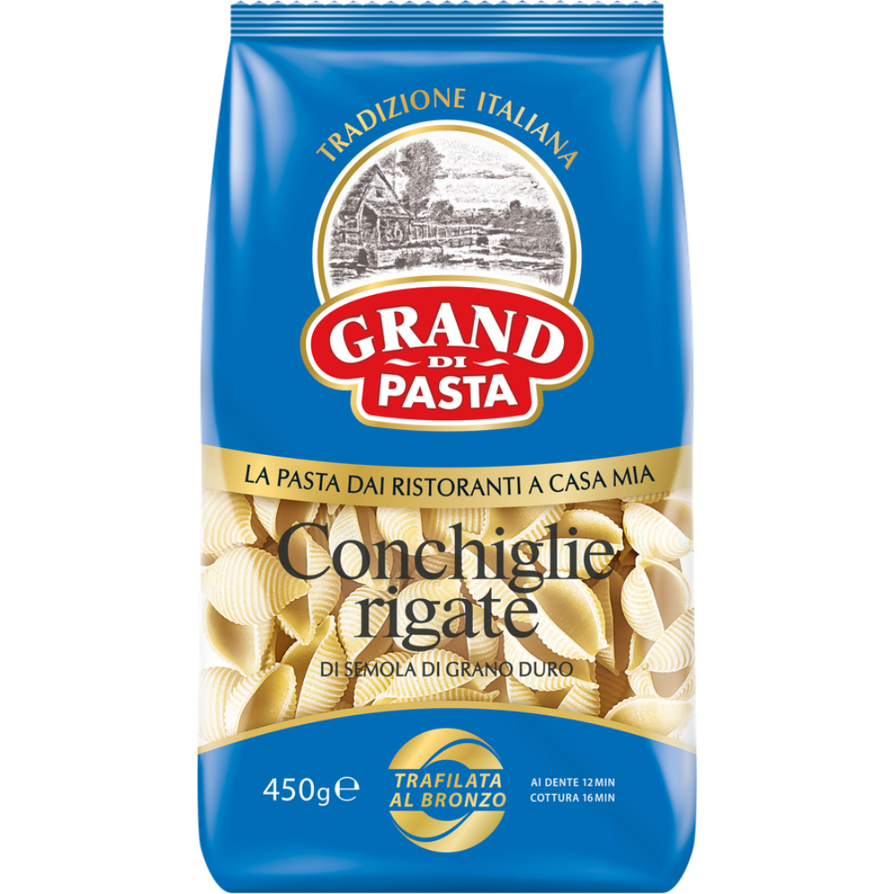 Макароны Grand Di Pasta Conchiglie Rigate 450 гр