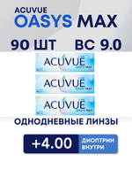 Однодневные контактные линзы Acuvue Oasys MAX 1-Day (комплект 90 линз)