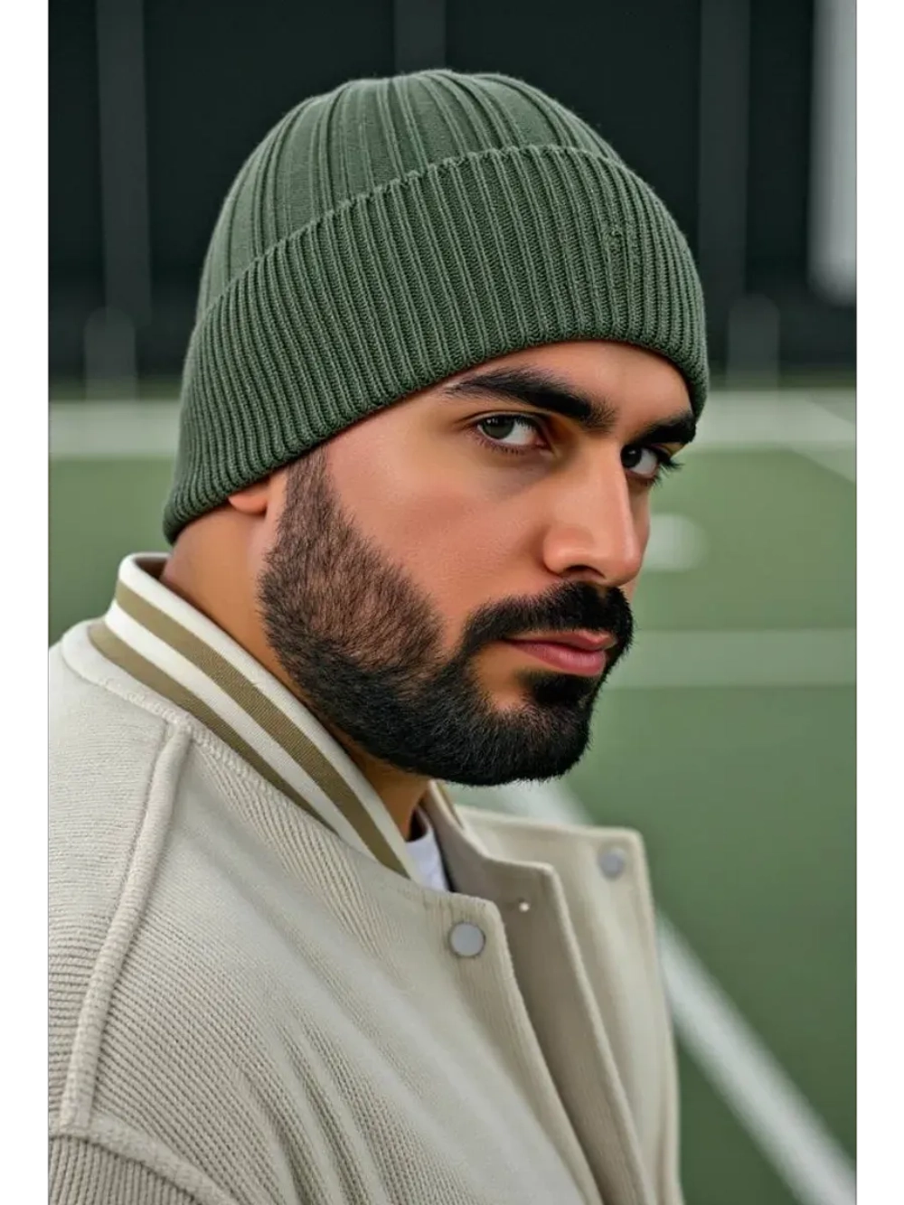 шапка вязаная теплая с отворотом стильная