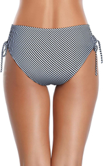 Женские плавки в полоску с утяжками по бокам