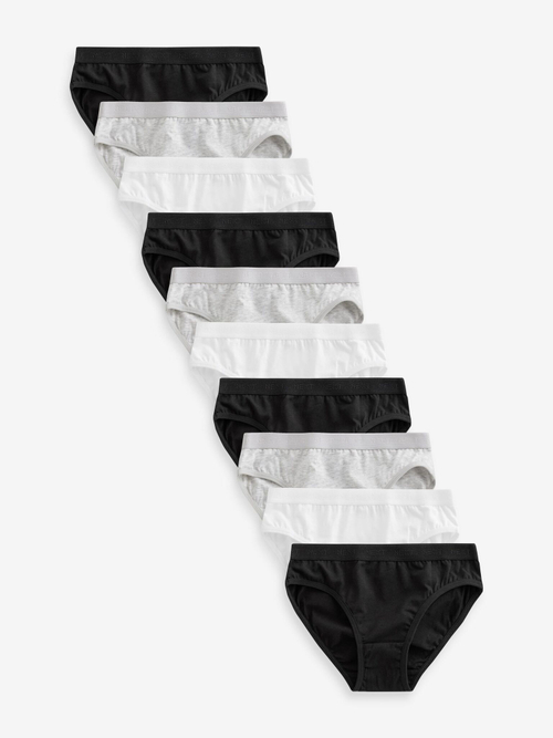 Трусы для девочки Next K94-741, 10 шт., Черный, Серый, Белый
