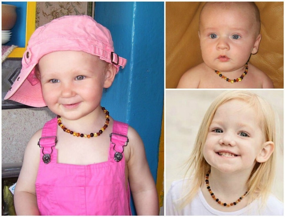 Янтарные детские бусы Леснушки