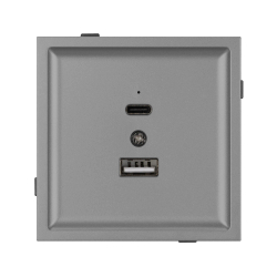 Механизм USB розетки SCT-TENDO-MUAC-PL-GR (5V, 3A, QC3) (Arlight, -) 054096