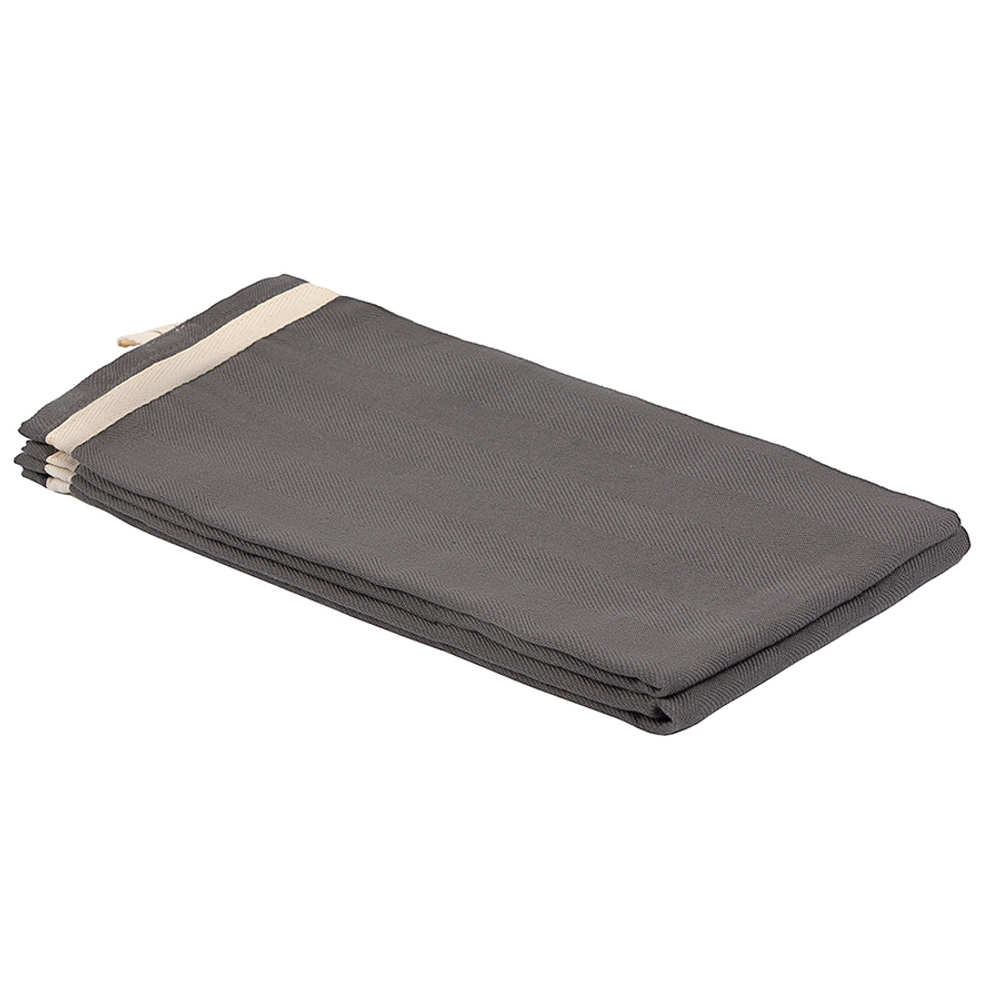 Набор из двух кухонных полотенец саржевого плетения серого цвета из коллекции essential, 50х70 см