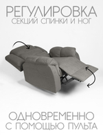 Кресло реклайнер велюр электрическое (1 мотор и 2 мотора)