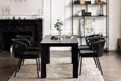 "Венето" обеденная группа на 4 персоны со стульями "Милан", каркас темно-серый, роуп темно-серый