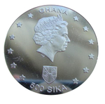 Гана 500 сика 2002 Африканский слон СЕРЕБРО