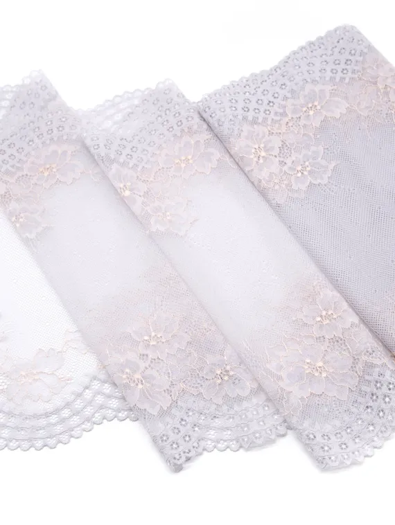 03-207 Кружево эластичное 29 см, серо-голубой