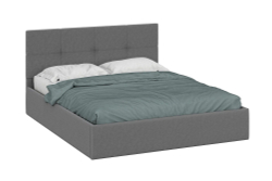 Кровать Лондон, спальное место 160х200, обивка велюр темно-серый, лдсп
