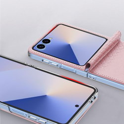 Чехол розового цвета из искусственной кожи от Dux Ducis для Samsung Galaxy Flip 7, серия Bril Series Case