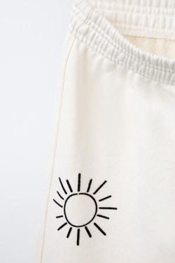 ZARA БРЮКИ WIDE LEG С ПРИНТОМ LILO & STITCH © DISNEY, ЭКРЮ