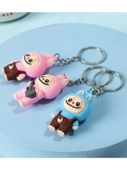 Брелок игрушка Лабубу в комбинезоне Голубой