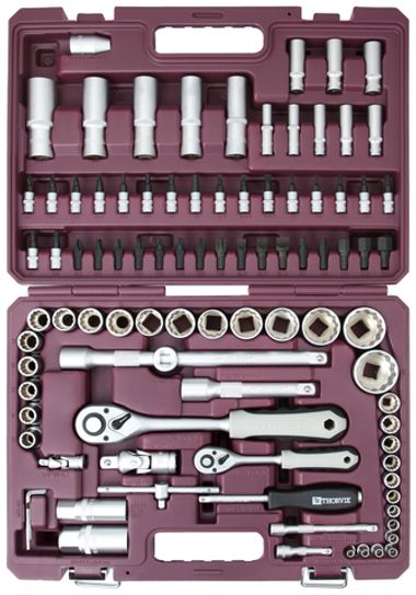 TS094/12 Набор инструмента универсальный 1/4", 1/2"DR с головками торцевыми 12-гранными, 94 предмета