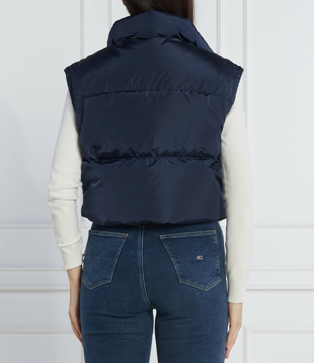 пуховая куртка 2в1 badge crop vest down puffer Tommy Jeans - темно-синий(DW0DW14301)